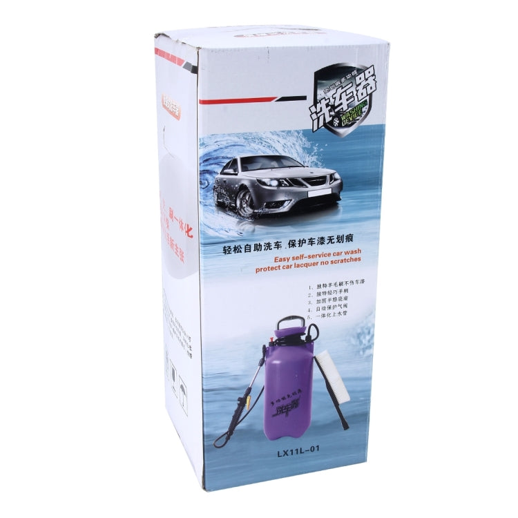 11L Portable Multi-function Car Auto Wash Brush Washing Machine with High-pressure Retractable Long Handle Water Flow Switch and Bottle