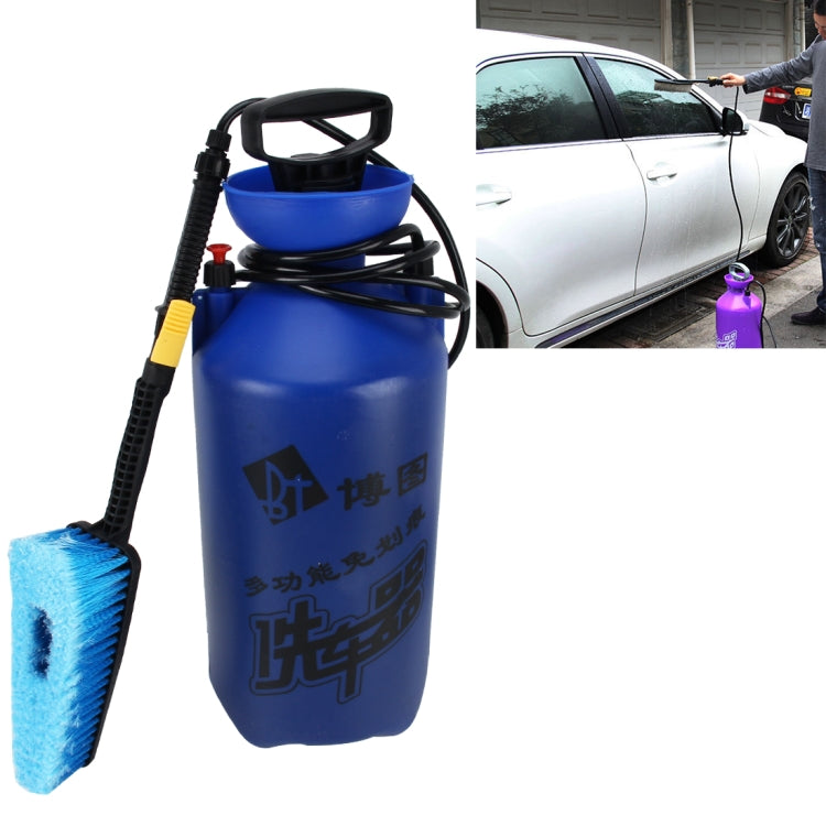 12L Portable Multi-function Car Auto Wash Brush Washing Machine with High-pressure Retractable Long Handle Water Flow Switch and Bottle