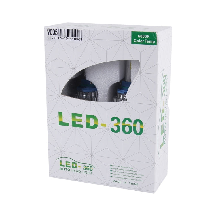 2 PCS 9005 24W 2600lm 6000K Car LED Headlight with 2 COB Lamps, DC 9-30V(White Light)