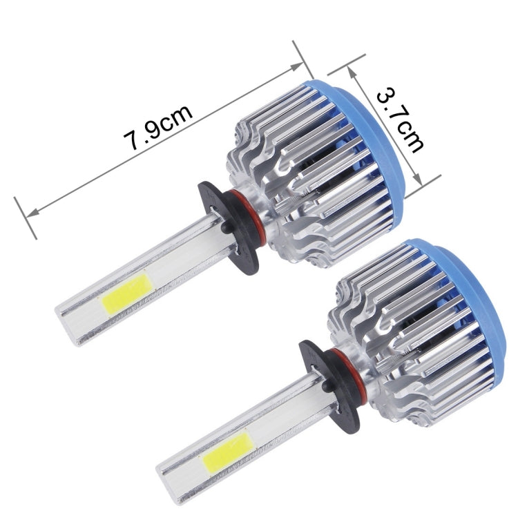 2 PCS H1 24W 2600lm 6000K Car LED Headlight with 2 COB Lamps, DC 9-30V(White Light)