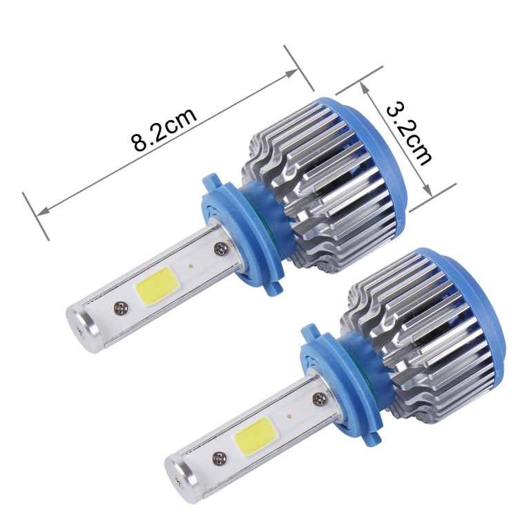 2 PCS H7 24W 2600lm 6000K Car LED Headlight with 2 COB Lamps, DC 9-30V(White Light)