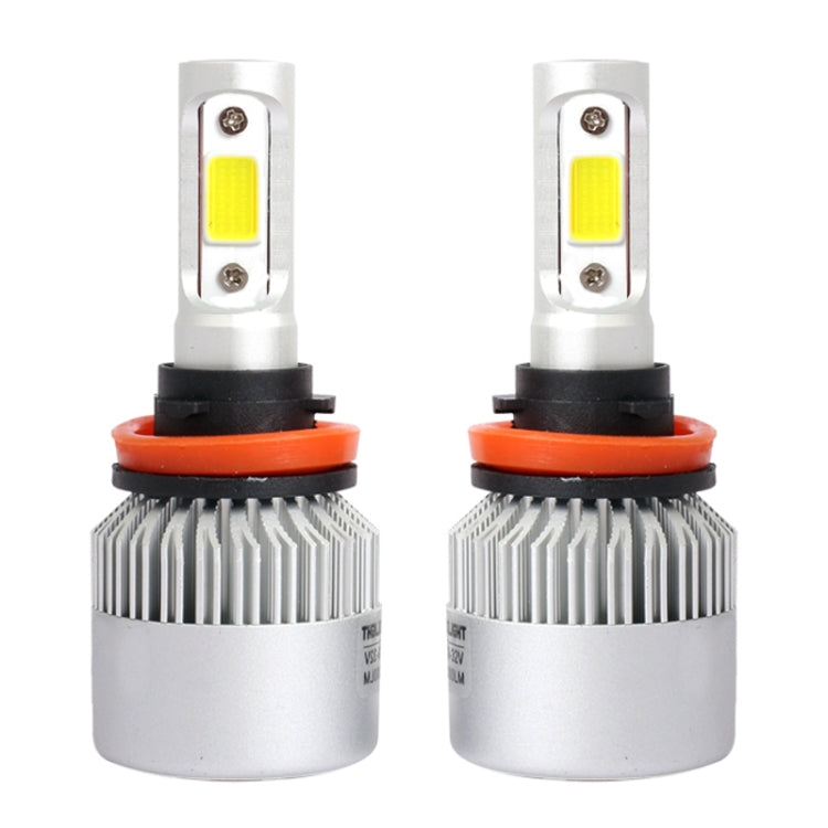 S2 2PCS H11 18W 1800LM 6500K 2 COB LED Waterproof IP67 Car Headlight Lamps, DC 9-32V(White Light)
