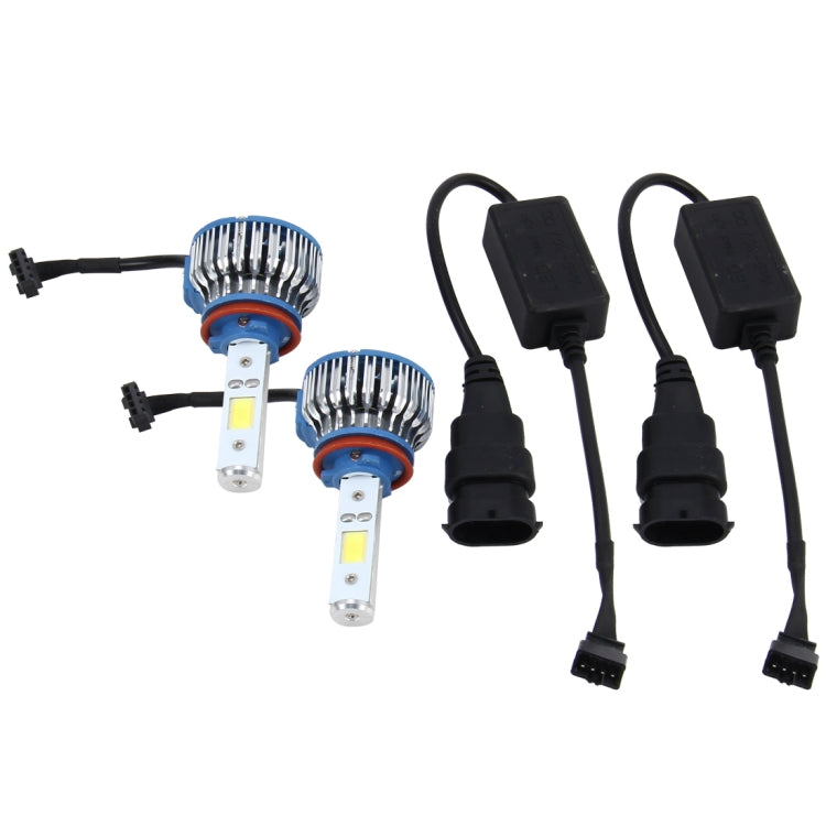 2 PCS H8/H11 24W 2600lm 6000K Car LED Headlight with 2 COB Lamps, DC 9-30V(White Light)