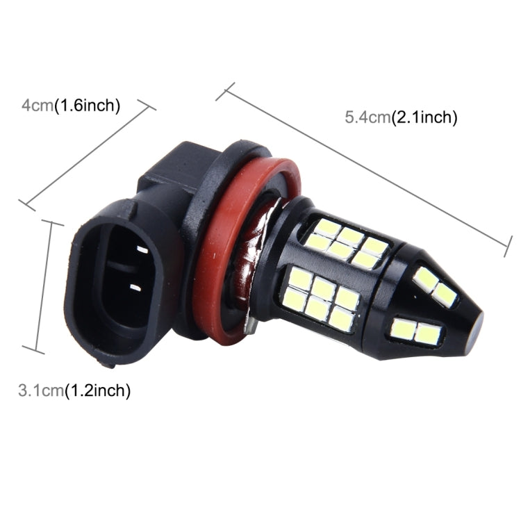2 PCS H8/H11 10W 650 LM 6000K Car Fog Lights with 40 SMD-3030 LED Lamps, DC 12V (White Light)