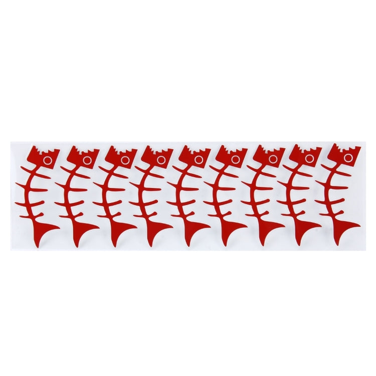 9 PCS Fish Bone Shape Plastic Car Free Sticker(Red)