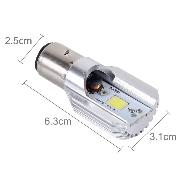 BA20D 5W 400lm 6000K COB LEDs Motorcycle Headlight Lamp, DC 9-80V(White Light)