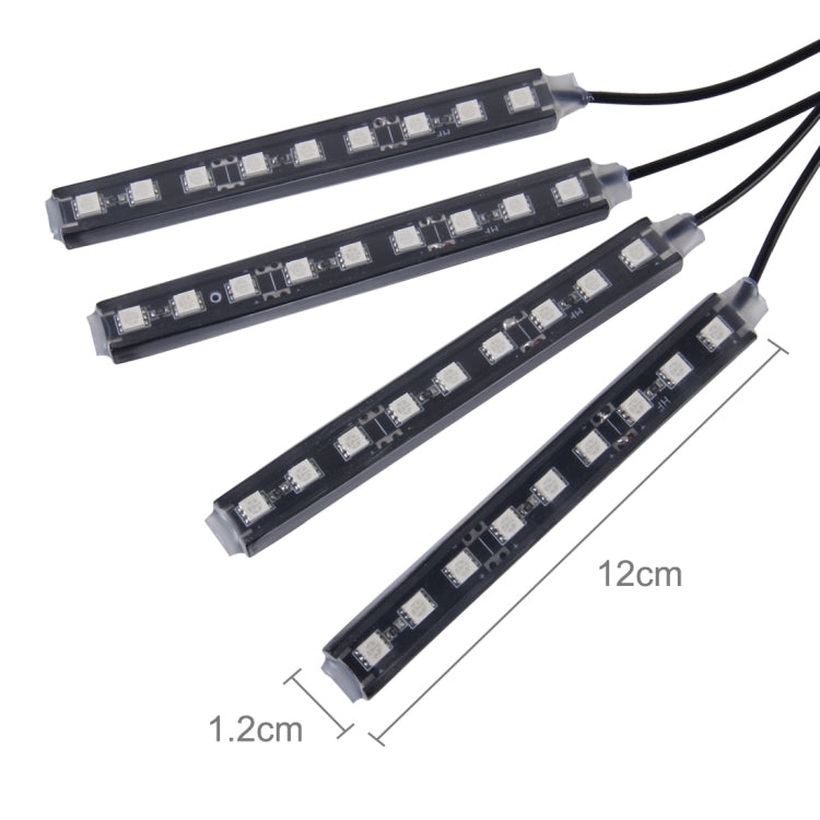4 in 1 4.5W 36 SMD-5050-LEDs RGB Car Interior Floor Decoration Atmosphere Neon Light Lamp, DC 12V