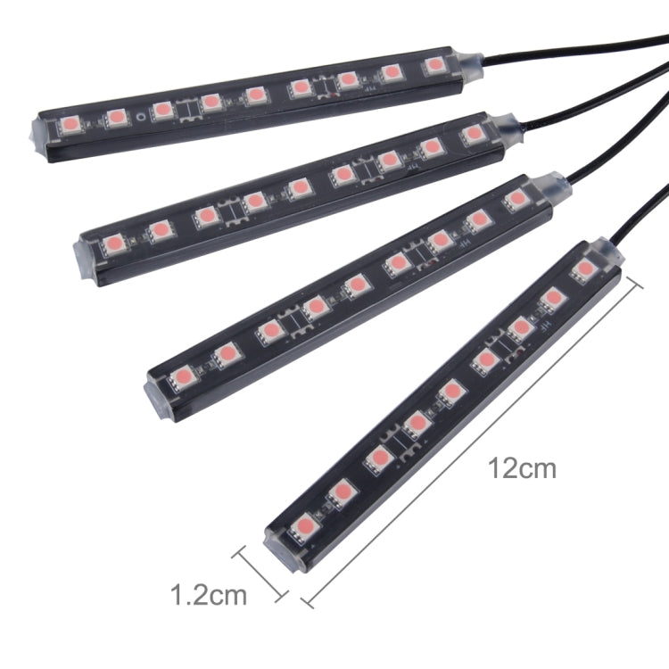 4 in 1 4.5W 36 SMD-5050-LEDs RGB Car Interior Floor Decoration Atmosphere Neon Light Lamp, DC 12V
