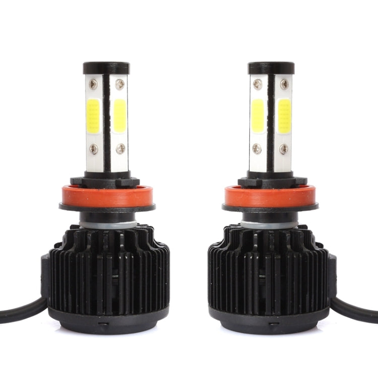 2 PCS X6 H8/H11 36W 3600LM 6500K 4 COB LED Car Headlight Lamps