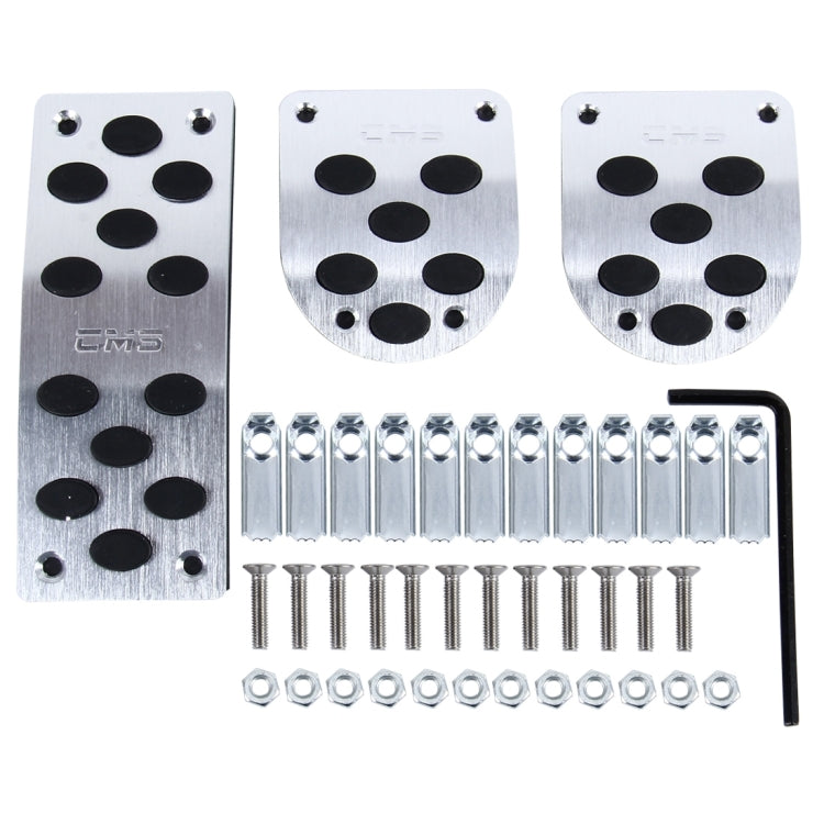 3 PCS Universal Stainless Steel Car Safety Manual Brake Pedals Pads