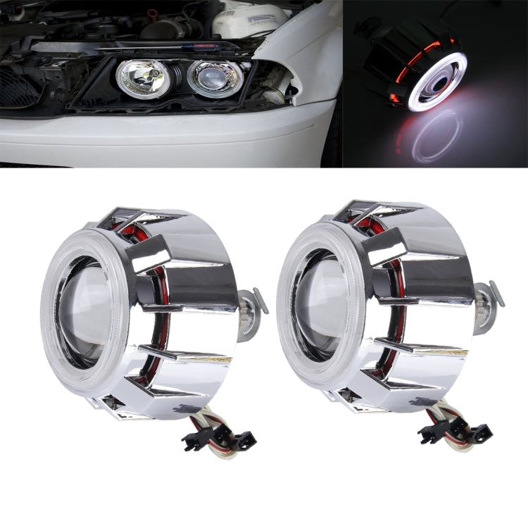 2 PCS H1 3.0 inch 12V Bi-Xenon Projector Lens Headlight Kit with Exquisite Angle Eyes Decoration