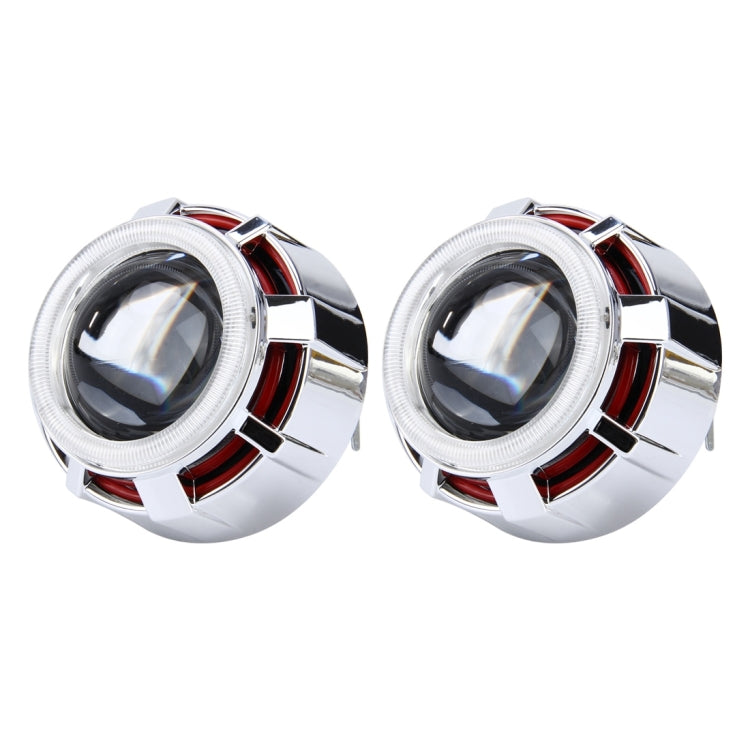 2 PCS H1 2.5 inch 12V Bi-Xenon Projector Lens Headlight Kit with Exquisite Angle Eyes Decoration