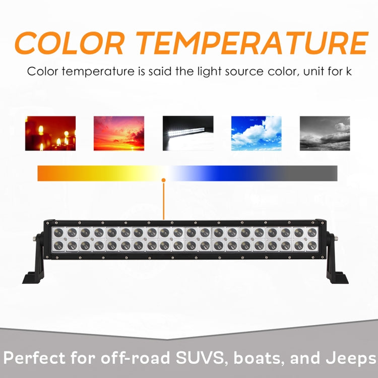 20 inch 2 Rows 46W 6000K IP67 Car Boat Marine Work Lights Spotlight LED Bulbs, DC 10-30V