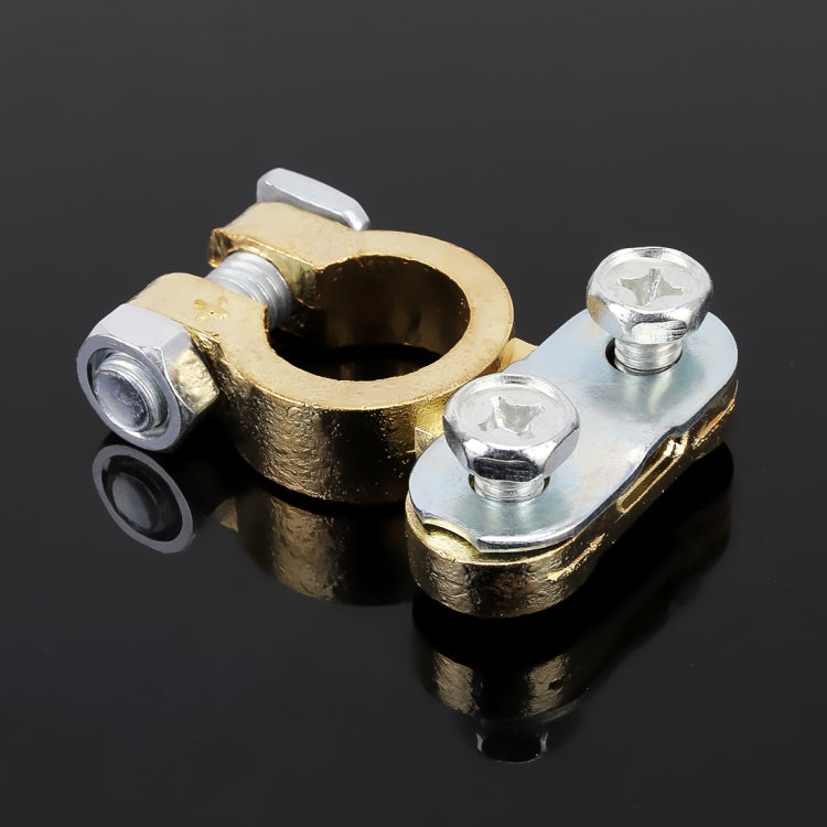 2 PCS Positive and Negative Car U Shape Metal Battery Connectors Terminals Clamps Clips, L Size, Inner Diameter: 16mm