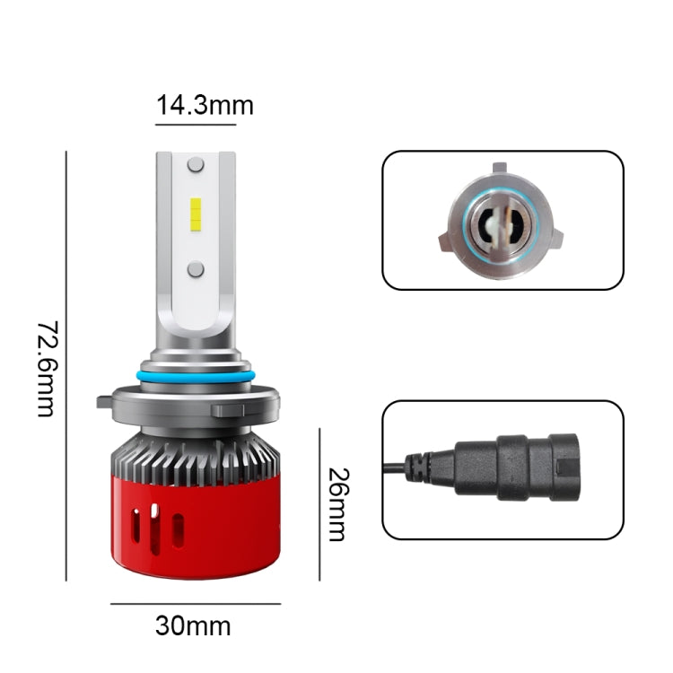 2 PCS 1903 9006 / HB4 DC9-36V / 24W / 6000K / 2400LM IP68 Car LED Headlight Lamps (Cool White)