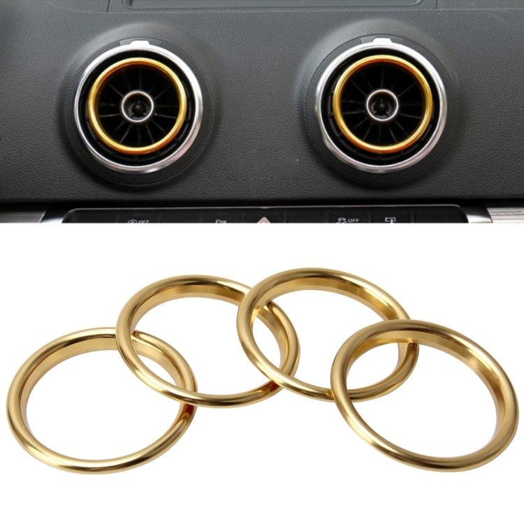 4 PCS Car Outlet Decorative Rings Aluminum Alloy Air Outlet Chrome Trim Ring Car Dashboard Air Vents Cover Sticker Decoration for Audi A3