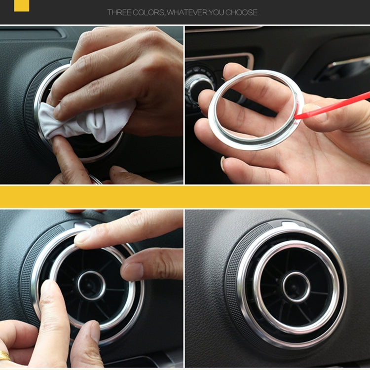 4 PCS Car Outlet Decorative Rings Aluminum Alloy Air Outlet Chrome Trim Ring Car Dashboard Air Vents Cover Sticker Decoration for Audi A3
