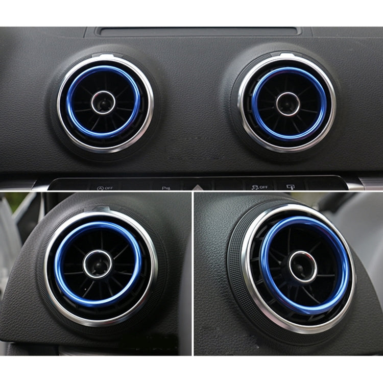 4 PCS Car Outlet Decorative Rings Aluminum Alloy Air Outlet Chrome Trim Ring Car Dashboard Air Vents Cover Sticker Decoration for Audi A3
