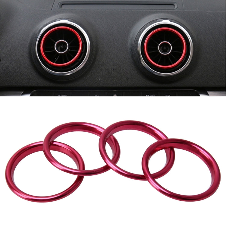 4 PCS Car Outlet Decorative Rings Aluminum Alloy Air Outlet Chrome Trim Ring Car Dashboard Air Vents Cover Sticker Decoration for Audi A3