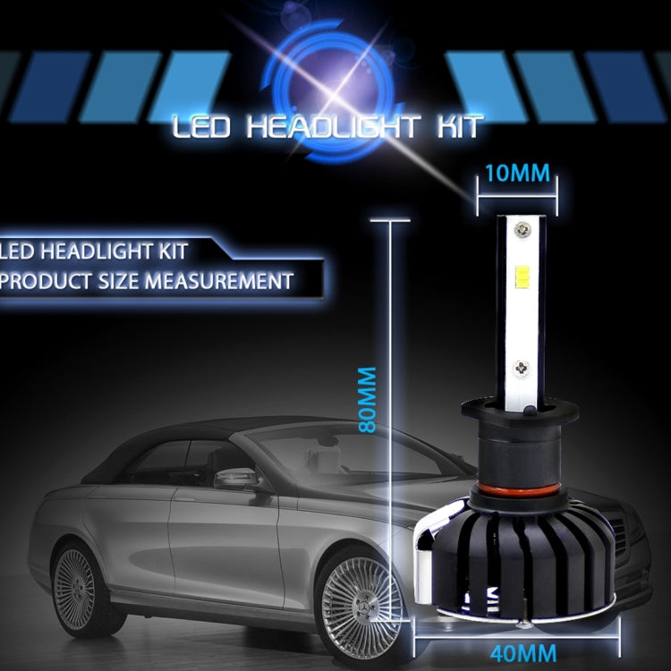 2 PCS H1 25W 3000 LM 6000K IP65 Waterproof Car Headlight with 6 CSP Lamps, DC 9-36V