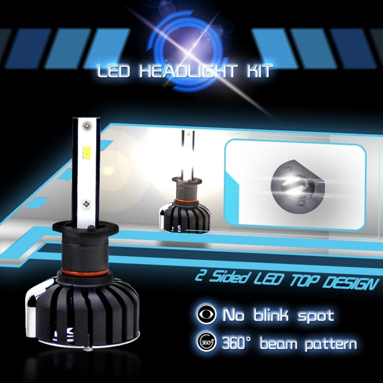 2 PCS H1 25W 3000 LM 6000K IP65 Waterproof Car Headlight with 6 CSP Lamps, DC 9-36V