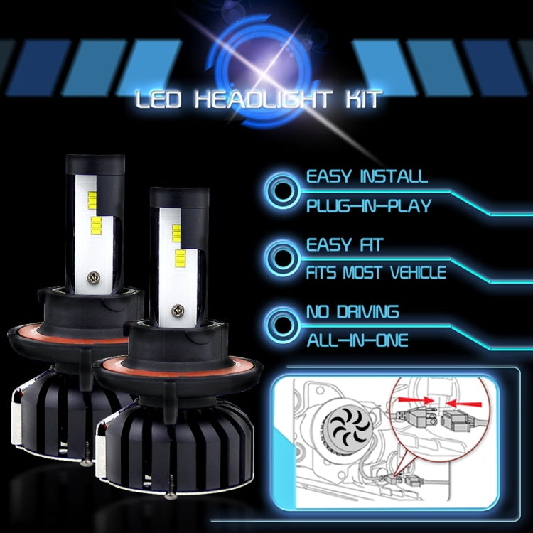 2 PCS H13 9008 25W 3000LM 6000K IP65 Waterproof Car Headlight with 12 CSP Lamps White Light, DC 9-36V