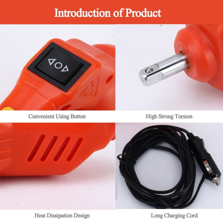 Car Auto 100W 340N*M Electric Impact Wrench with Two Fuse Tubes Two Sockets for 17-19mm and 21-23mm(Orange)