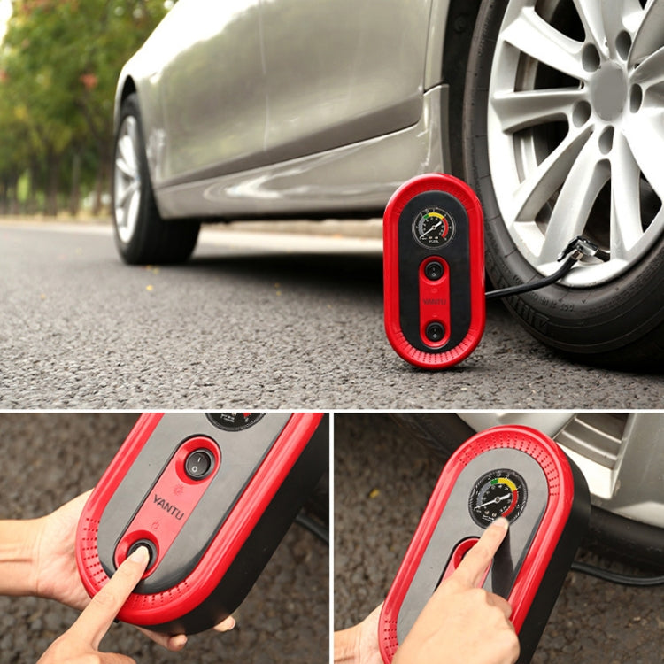 9 in 1 DC12V 120W Portable Toolbox Mechanical Dial Display Air Pump Tire Inflator Car Tire Pump Inflatable Pump