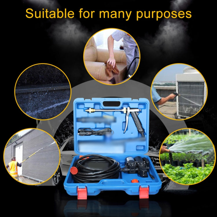 DC 12V Portable Double Pump High Pressure Outdoor Car Cigarette Lighter Washing Machine Vehicle Washing Tools, with Storage Box