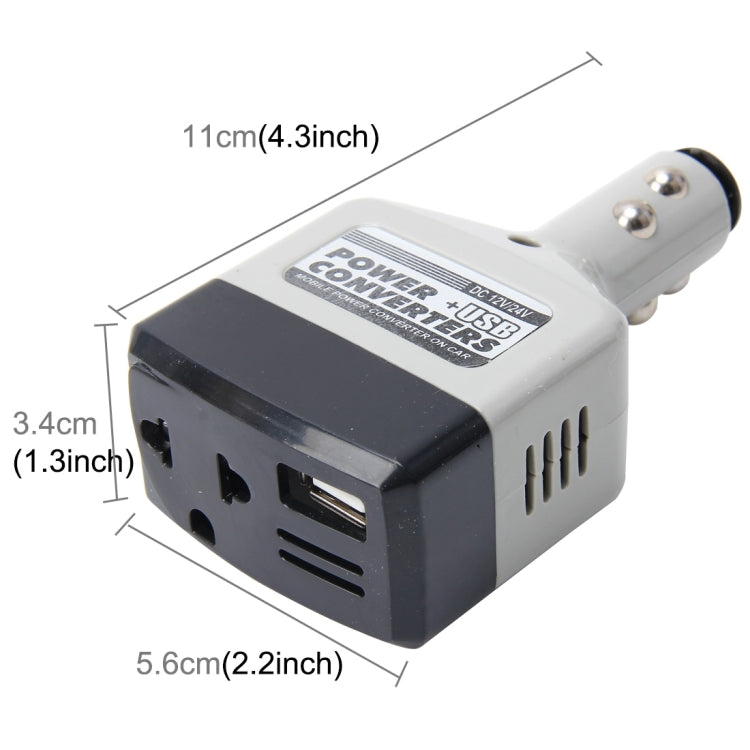 Mobile Power Connector on Car Power USB Converters DC 12 - 24V Fit to All The Kinds of Mobile Phone Chargers