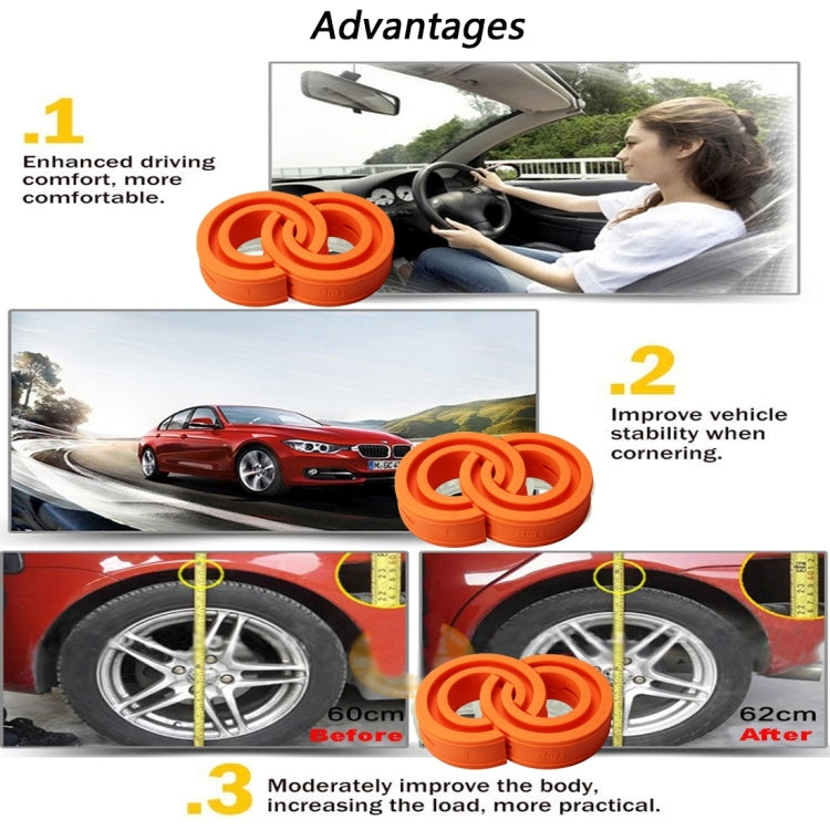 2 PCS Car Auto A Type Shock Absorber Spring Bumper Power Cushion Buffer, Spring Spacing: 47mm, Colloid Height: 80mm(Orange)