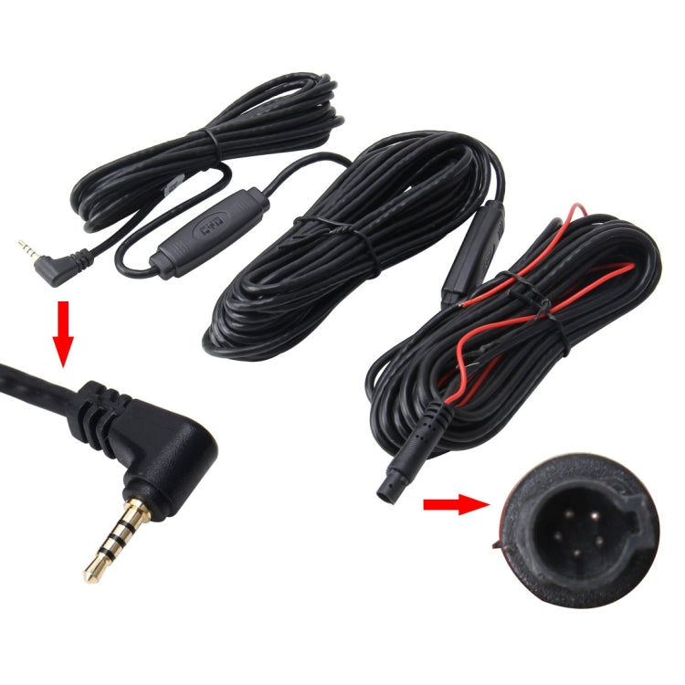 15m 5P Male & 2.5mm Female to 2.5mm Reversing Camera Extension Cord Rearview Mirror Vehicle Traveling Data Recorder Video Dual-core Conversion with Temperature Control for Android System