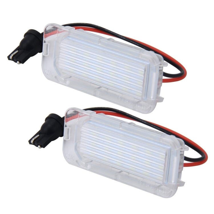 2 PCS License Plate Light with 18 SMD-3528 Lamps for Ford,2W 120LM,6000K, DC12V(White Light)