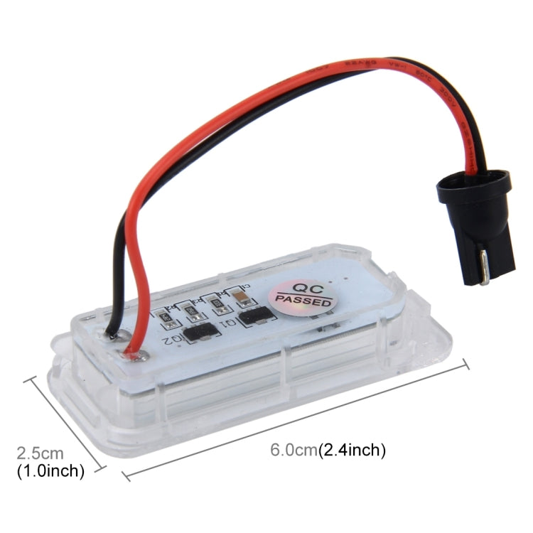 2 PCS License Plate Light with 18 SMD-3528 Lamps for Ford,2W 120LM,6000K, DC12V(White Light)