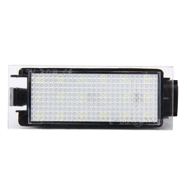 2 PCS License Plate Light with 18 SMD-3528 Lamps for Renault,2W 120LM,6000K, DC12V(White Light)