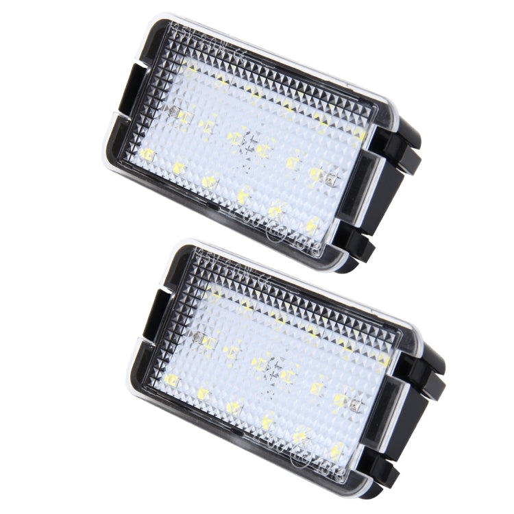 2 PCS LED License Plate Light with 18 SMD-3528 Lamps for Seat,2W 120LM,6000K, DC12V(White Light)