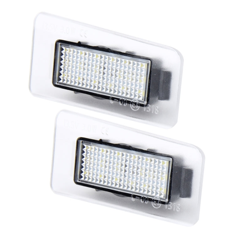 2 PCS LED License Plate Light with 18 SMD-3528 Lamps for Hyundai,2W 120LM,6000K, DC12V(White Light)