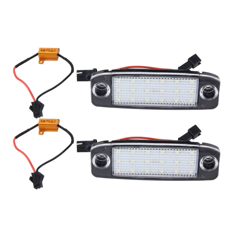 2 PCS LED License Plate Light with 18 SMD-3528 Lamps for Hyundai Sonata,2W 120LM,6000K, DC12V(White Light)