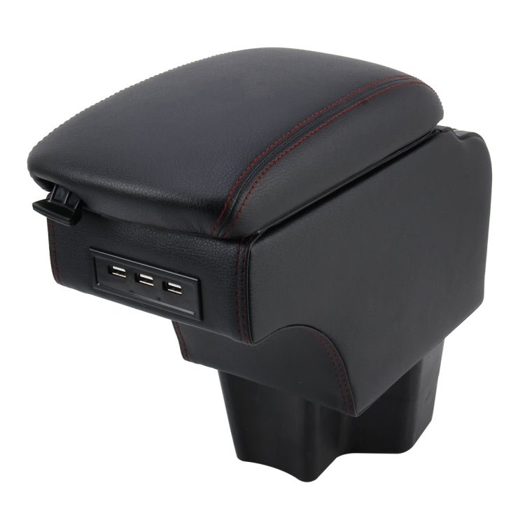 Car ABS Leather Wrapped Armrest Box with Fast Charge USB Holes and Cables for Kia K2