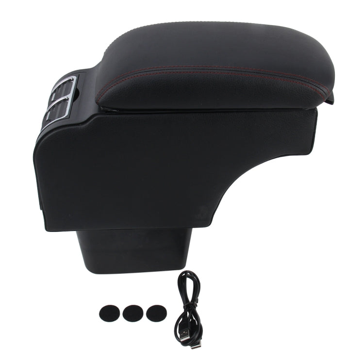 Car ABS Leather Wrapped Armrest Box with Fast Charge USB Holes and Cables for Kia K2