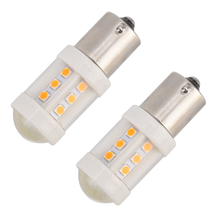 2 PCS 1156 / BA15S 4.5W DC 12V Car Auto Ceramics Turn Lights 18LEDs SMD-3030 Lamps, with Projector Lens (Orange Light)