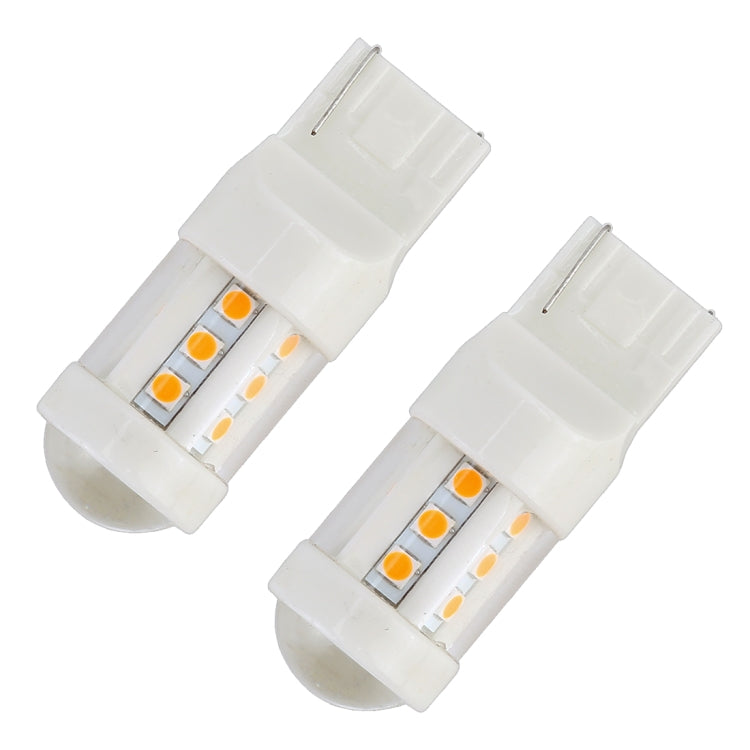 2 PCS T20 / 7440 4.5W DC 12V Car Auto Ceramics Turn Lights 18LEDs SMD-3030 Lamps, with Projector Lens (Orange Light)