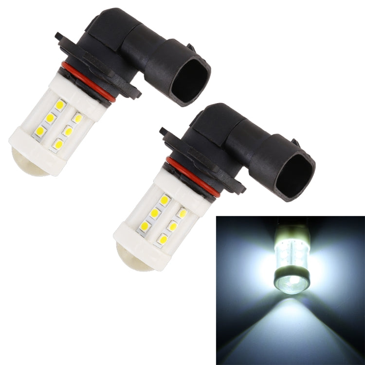 2 PCS 9006 4.5W DC 12V 6000K 360LM Car Auto Ceramics Fog Light 18LEDs SMD-3030 Lamps, with Projector Lens(White Light)
