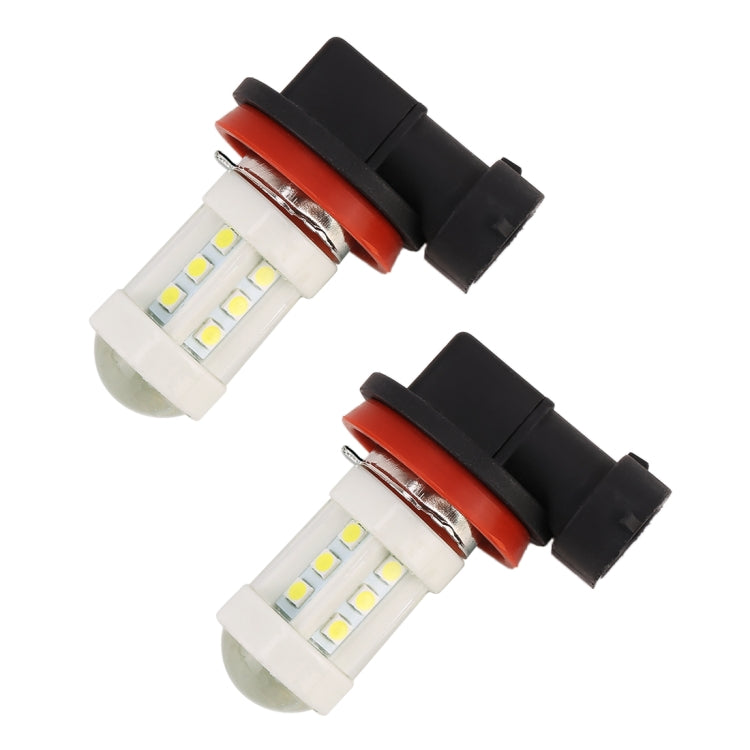 2 PCS H11 4.5W DC 12V 6000K 360LM Car Auto Ceramics Fog Light 18LEDs SMD-3030 Lamps, with Projector Lens(White Light)