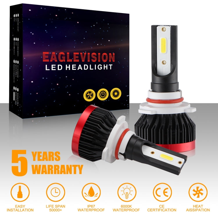 2 PCS EV7 9005 / HB3 DC 9-32V 36W 3000LM 6000K IP67 LED Car Headlight Lamps, with Mini LED Driver and Cable (White Light)