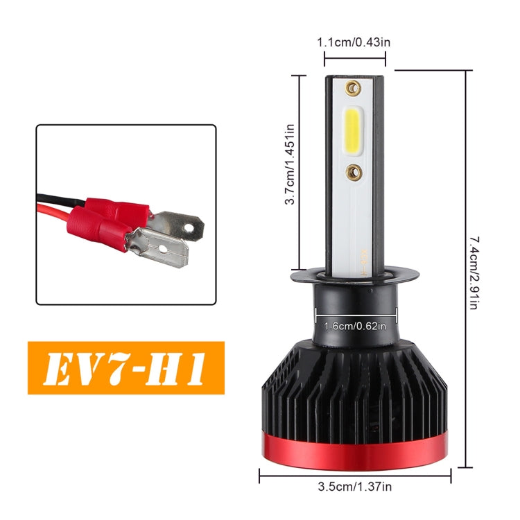 2 PCS EV7 H1 DC 9-32V 36W 3000LM 6000K IP67 LED Car Headlight Lamps, with Mini LED Driver and Cable (White Light)