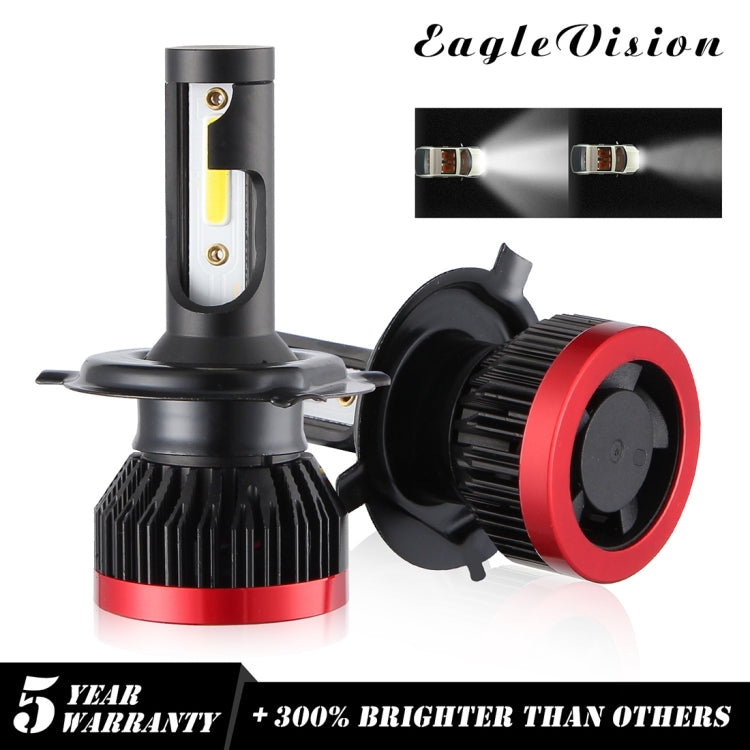 2 PCS EV7 H4 / HB2 / 9003 DC 9-32V 36W 3000LM 6000K IP67 LED Car Headlight Lamps, with Mini LED Driver and Cable (White Light)