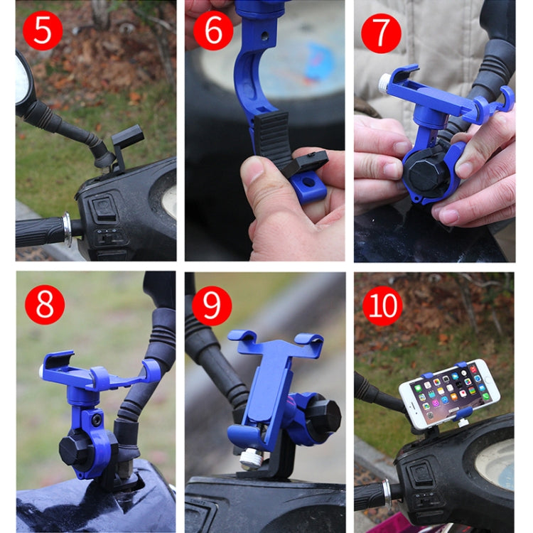 360 Degree Rotatable Aluminum Alloy Phone Bracket for Electric Car / Motorcycle, Suitable for 50-100mm Device