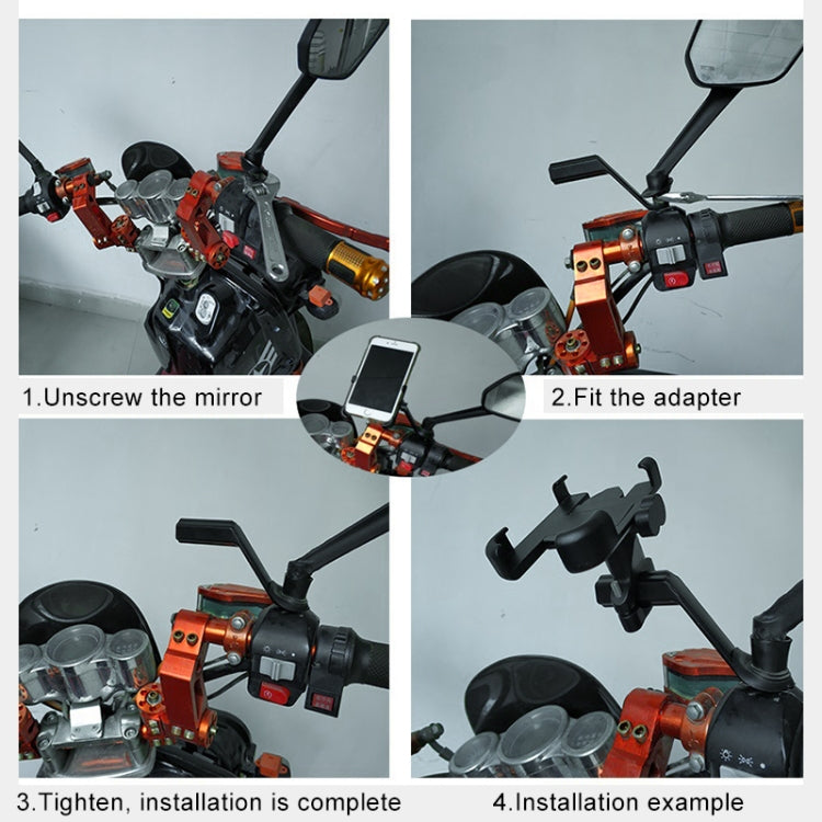 Motorcycle Rear View Mirror Aluminum Alloy Bracket, Random Color Delivery