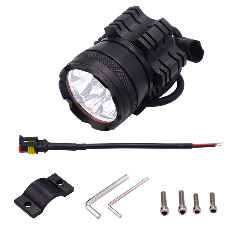 DC 9V-48V 4000LM 6000K 30W IP67 6 LED Lamp Beads Motorcycle Aluminum Alloy LED Headlight Lamps, Constantly Bright + Blasting Flash